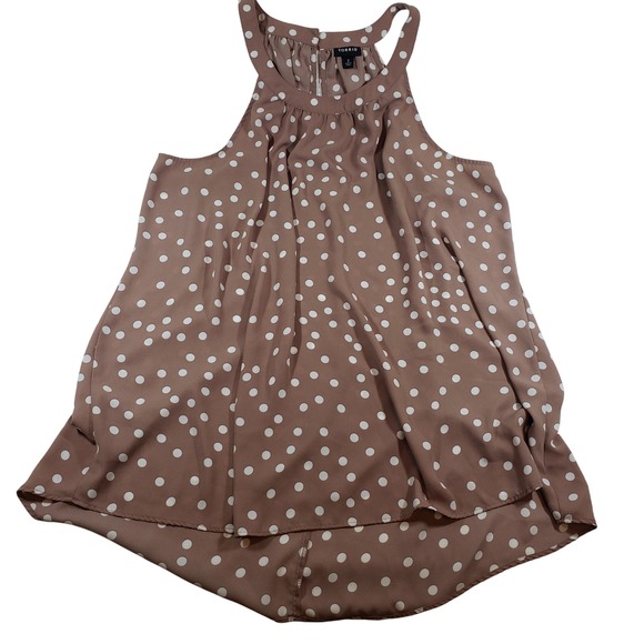 torrid Dresses & Skirts - Torrid Women's Size 2 Brown White Polka Dot Halter Neck Sleeveless Flowy Dress